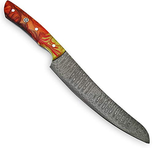 Cuchillo Hecho a Mano de Damasco - Cuchillo de Chef - Cuchillo de Cocina - Cuchillo Universal - 9841