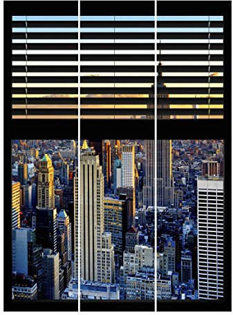 Bilderwelten Schiebegardinen Ausblick Jalousie - New York Ohne Aufhängung 3X 250x60cm