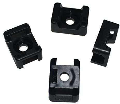 Lumonic 100x Kabelhalter schraubbar 21x16mm I Kabelbinder Befestigung - Kabelschellen zum Schrauben I Kabelbefestigung, Schraubsockel. Montagesockel