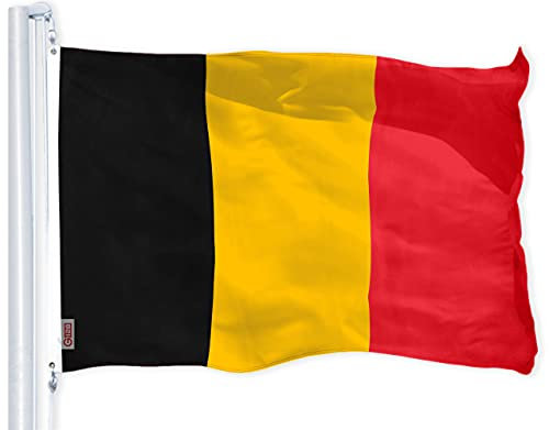 G128 Belgien belgische Flagge 3x5 ft Printed messingösen 150d Polyester qualität Flagge innen/außen - viel Dicker haltbarer als 100d 75d Polyester