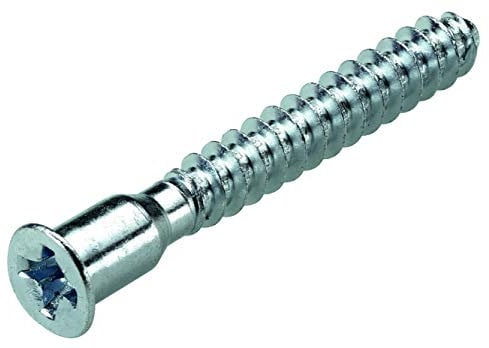 Hettich Verbindungsschraube Direkta 2 (Schraube, Möbelschraube, Verbinder) - Durchmesser 6, 3 mm, Länge: 50 mm - Stahl, verzinkt – 9220320
