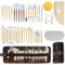 Outils de Sculpture sur Argile, 46 Pcs Outils d'argile de Poterie pour Modeler la Pâte à Modeler, Outil de Sculpture Convient aux Passionnés de Novice et de Sculpture et Ensemble de Poterie en Argile
