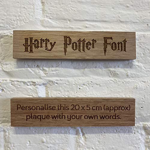 Cutncraft Designs Personalised wooden plaque/sign bespoke childs bedroom door/custom text - Harry Potter Font (20x5 cm / 8x2 inch)
