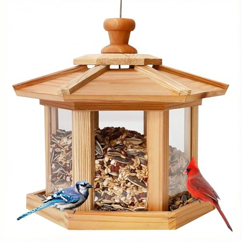 Solution4Patio Expert in Garden Creation #G-B121A00-US Mangeoire à Oiseaux hexagonale pour pavillon Japonais