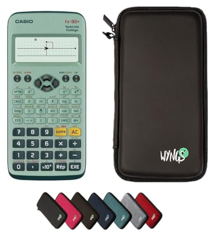 Casio fx-92+ Spéciale Collège inkl. WYNGS Schutztasche Schwarz - Wissenschaftlicher Taschenrechner - Basic Set