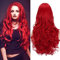 ColorfulPanda Perücke Damen Rot lange Locken gelockt Perücke hitzebeständig Synthetische Cosplay Perücke für Frauen Halloween und Party Fancy Dress mit 1 Perücke Kappe (Lange Rot)