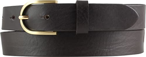 BELTINGER Damen-Gürtel aus Vollrindleder mit goldener Gürtelschnalle 3 cm | Leder-Gürtel für Damen 30mm | Chino-Gürtel | Braun 100cm