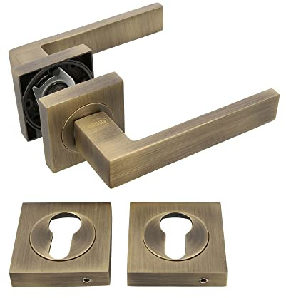 Amig - Set di maniglie per porte | Mod. Cadice | 52 x 124 mm | Con Bocallave | Design elegante e semplice | Impugnatura ergonomica | Zama Pelle