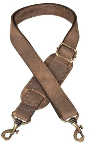 STILORD Taschengurt Breit Leder mit Karabiner und Polster zum Wechseln Schultergurt für Taschen Trageriemen Handtaschengurt für Umhängetasche Echtleder, Farbe:mittel - braun