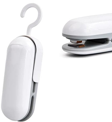 Jinlaili Versiegelungsmaschine, 2 in 1 Mini Bag Sealer, Mini Folienschweißgerät, Heißsiegelmaschine, Tragbare Versiegelungsmaschine, Mini Handheld Heißsiegelgerät, Tragbare Plastiktüte Sealer