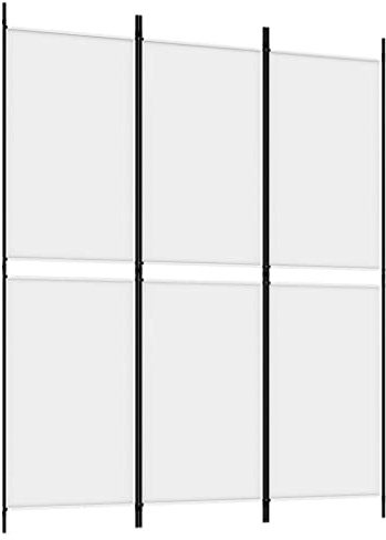 vidaXL Paravent 3-TLG. Raumtrenner Raumteiler Trennwand Umkleide Sichtschutz Spanische Wand Wohnzimmer Schlafzimmer Weiß 150x180cm Stoff