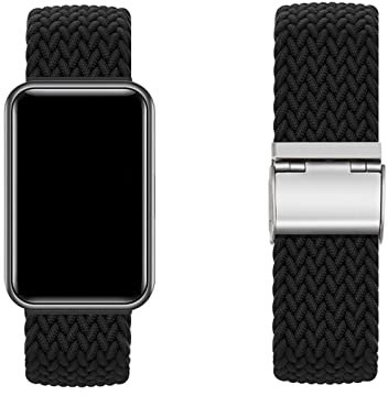 Nylon Armband für Huawei Watch Fit Armband Solo Loop Armband mit Huawei Watch Fit Ersatzarmband Nylon Stoff Loop Elastisches Verstellbares Armbänder für Huawei Watch Fit (H,Watch Fit)
