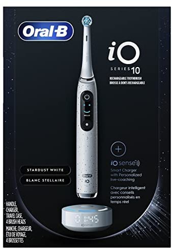 Oral-B iO 10 Electric Toothbrush with Pressure Sensor, 4 Brush Heads, Travel Case - 7 Modes, 2 Min Timer