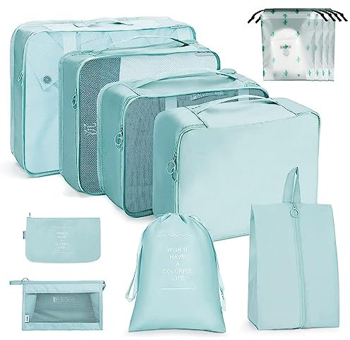 Koffer Organizer Set 12-teilig,packing cubes Multifunktionale, kofferorganizer packtaschen set leicht,Koffer Organizer für Urlaub und Reisen (Blau)
