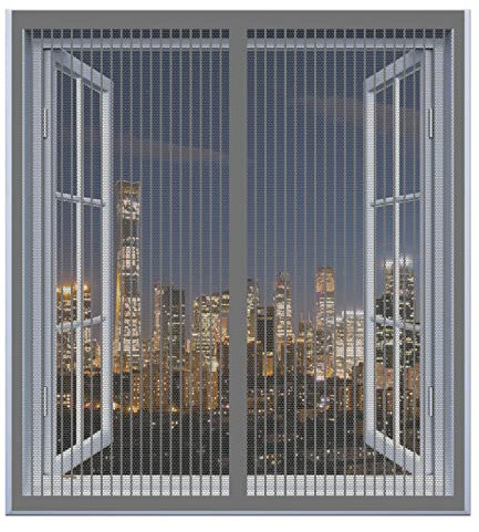 Fliegengitter Für Dachfenster 140 x 90 cm Fenster Mückengitter Einfache Installation Auto Schließen Magnetvorhang Für Balkontür Terrassentür, Grau