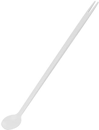 Guangcailun Cuchara 2 en 1, Tenedor de Fruta Resistente al Calor, Utensilios de Cocina multifuncionales, vajilla para el hogar, Cocina, Picnic, Barbacoa, Blanco