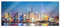 Pixxprint Glasbild Panorama, Wandbild aus Echtglas, Shanghai Skyline, 120x50 cm, inkl. Aufhängung und Abstandshalter