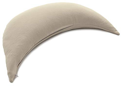 Giraffenland Coussin au Millet, Bio - Coussin en Forme de Croissant de Lune avec cosses - Tissu en Coton sergé écru - Directement rempli