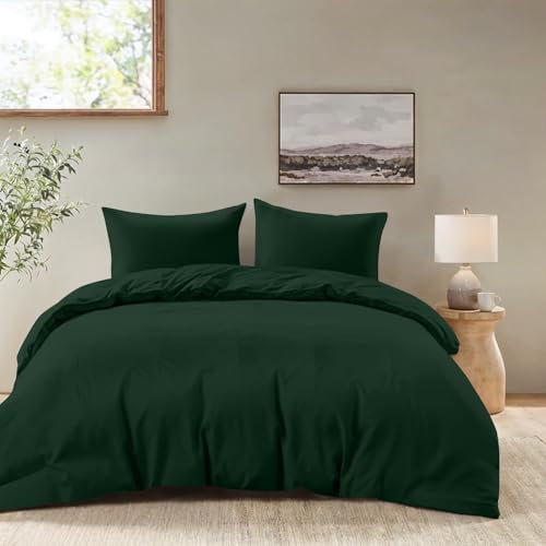 Dreamzie - Bettwäsche Set 240x220 cm mit 2 Kissenbezügen 50x70 cm Grün - Bettbezug 240x220 Erwachsene aus 100% Mikrofaser - Zertifiziert ohne Chemikalien (Oeko TEX)