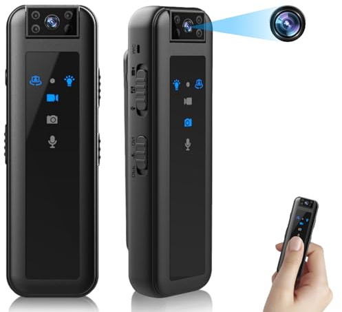 Bewinner Körperkamera, Bodycam für Sicherheitsfilme der Polizei, Kleine, Tragbare 1080P Taschenkamera mit 180° Drehbarem Objektiv für Strafverfolgungsrekorder