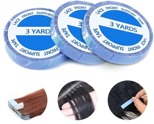 Tape Kleber Extensions TPU-Material Tapes Klebestreifen Extensions 3 Rolle Langanhaltendes Klebriges Tape, Wasserdicht Und Schweißfest Tape für Tape In Hair Extensions (0.8CM*3Yards)