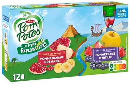POM'POTES | Compote Gourdes Sans Sucres Ajoutes Les P'Tits Explorateurs | Lot De (2) | livraison offerte