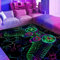 HOLAVIDA Blacklight Gaming Area Rug, Neon UV Reactive 3D Game Controller Carpet, Non-Slip Luminous Fluorescent Play Mat, Glow in The Dark Floor Mat for Playroom Game Room Decor, 180x120cm (Style-7)