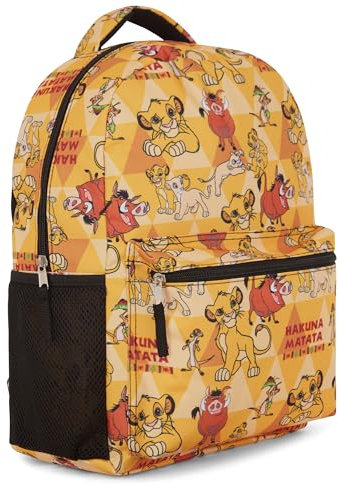 Disney Pixar All-Over Print Backpacs - Incredibles, König der Löwen, Monster Inc, Toy Story - Strapazierfähiger Rucksack für alle Altersgruppen, gelb, Classic
