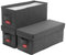 NUSWOR Premium CD Storage Box - Stackable CD Organizer Box with Lid - Holds 105 Jewel Cases - 14.37 x 5.5 x 6.3 inches - 3 Pack - Grey