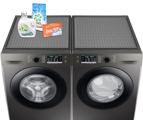 Confezione da 2 coperture per lavatrice e asciugatrice per la parte superiore, 60 x 50 cm, in gomma siliconica, per lavatrice e asciugatrice, antiscivolo, resistente, impermeabile, lavabile, per