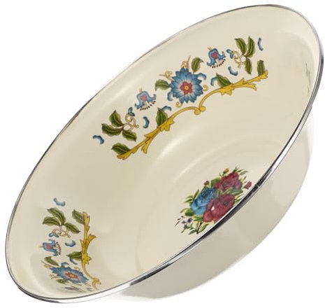 HOLIDYOYO Vaisselle Soupière émaillée bol de pâte émaillée bassin d'huile de saindoux bassin vintage décor maison conteneurs de rangement émaillé lavabo de style rétro saindoux