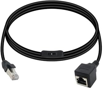 innov8 Cat6 Ethernet Patch Cable Switch On/Off RJ45 Male to Female High Speed Internet Network Cable LAN (1m)