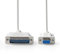 Nedis Serielles Kabel - D-Sub 25-Pin Stecker - D-SUB 9-Pin-Buchse - Vernickelt - 2.00 m - Rund - PVC - Elfenbein - Label