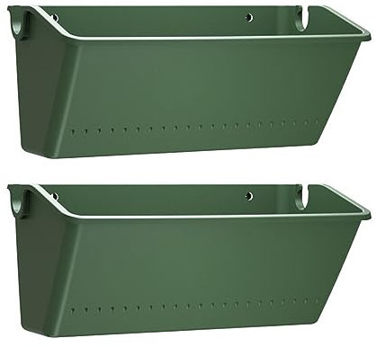 SueaLe Lot de 2 jardinières murales verticales à suspendre pour fenêtre d'extérieur - Vase rectangulaire pour jardin, intérieur et extérieur