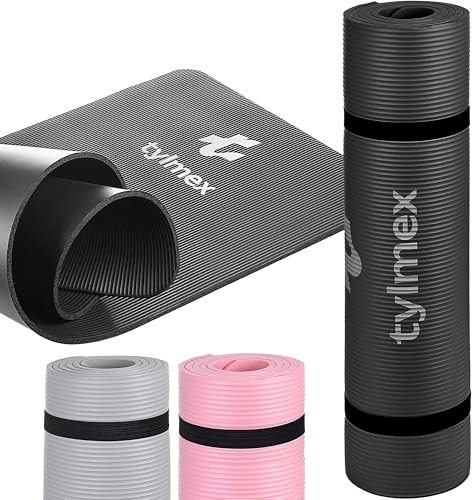 ylmex NBR Yoga Mat Non-Slip with Carry Strap and Habit Trackers - Thick Yoga Mat - Gymnastics Mat for Workout and Home Training - Sports Mat