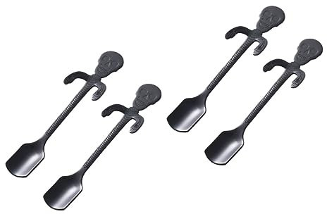 Cabilock 4stücke Kreative Skull Kaffeelöffel Für Halloween Und Pflegeleichte Rührlöffel Schwarz Für Kaffee Und Cocktails