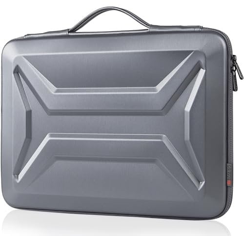 DOMISO 17 Inch Laptop Case Rugged Sleeve Waterproof Hard Shell Protective Case Fits Most 17-17.3 Notebooks/Dell XPS 17 / HP Envy 17 / Lenovo Legion Pro, Silver