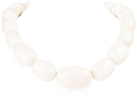 ZAVANA Große Statement-Halskette für Damen und Teenager-Mädchen, handgefertigte Boho Chic Chunky Halskette für Frauen, klobige weiße Kette, eleganter Bohemian Modeschmuck für Frauen
