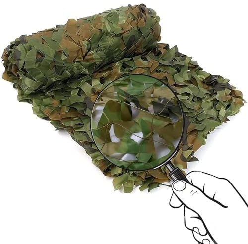 DSKJHI Tarnnetz Bundeswehr Rolle Camouflage Netz 1m 2m 3m 4m 5m 6m 7m 8m 9m 10m 11m 12m Leichtgewicht Robust Tarnung Netz für Jagd Camping Dekoration Sonnenschutz(4x15m)