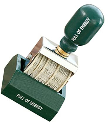 Parliky Datumsstempel aus Eisen und Holz Selbstgemacht Rollenknopf für Daten Multifunktional für Grußkarten und Tagebuch