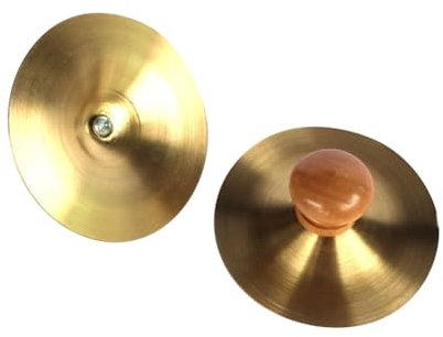 2 platillos de mano pequeños de práctica, de metal, con zills de mano, para marcha, tambores de latón tradicionales, instrumentos de percusión de mano para principiantes, adultos, 7 cm