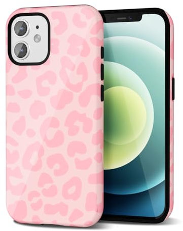 Svanove Cheetah Print Phone Case for iPhone 12/12 Pro Case Girly Trendy Leopard Pattern, Retro Cool Animal Print, Luxury Cute Case for Women, Aesthetic Y2k Hard Shell Plastic, Pink