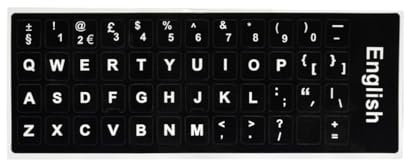 Italian English French Arabic Cangjie Wubi Chinese German Russian Korean Japanese Thai Spanish Hebrew Keyboard Sticker Alphabet Keyboard Layout Sticker For Laptop Desktop Computer (English)