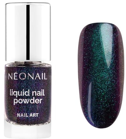 NÉONAIL Liquid Nail Powder Chameleon 01 - Flüssiger Nagelpuder - Chrome Nail Powder - Glitzer Nägel Puder - Nail Art - Nageldesign Zubehör - Glitter Powder - Chrom Nagelpuder - Violett, Blau - 6,5 ml