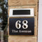 Solar House Number Personalised House Numbers Plaques with Solar Lights Door Number Plaques for Wall Houses Signs House Name Plaque for Outside Houses Numbers Plate (Solar-Design 3)