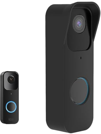 honecumi Silicone Cover for Blink Video Doorbell Black Weatherproof Protective Case, No-Drill Doorbell Skin, Anti-Slip Fit,Full Protection for Blink Doorbell, Easy Installation