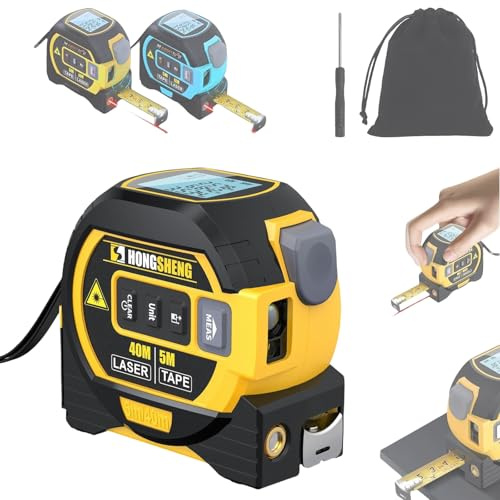 2026 New The Almighty Tools Tape Measure, Upgraded The Almighty Ruler 3-In-1 Measuring Tape, Digital Tape Measure With Data Storage, Measuring Pythagorean,Area,Volume,Switchable Units M/Ft/In(Yellow)
