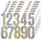 6 Sheets Reflective Mailbox Numbers Stickers, 3Self Adhesive Vinyl Waterproof Number Stickers, Bin Numbers for Mailbox, Door, Garbage Bins, Address Number