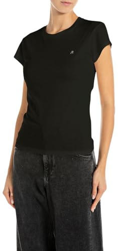 REPLAY Damen W3474 T-Shirt, 098 Black, S