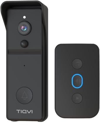 Tiqvi Smart Video Türklingel Kabellos WiFi Full HD 1080P Bewegungsdetektion | Hilft Wohnung oder Büro im Blick zu behalten mit smarter Bedienung und praktischen Meldungen